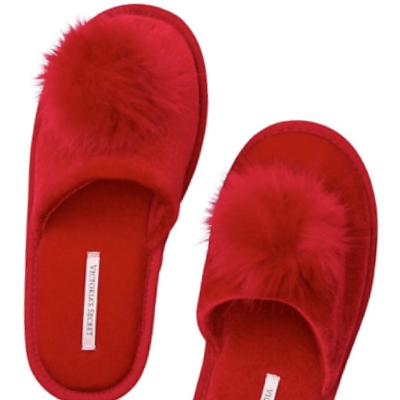 VS Red Pom Pom Slipper Small (5-6) - Picture 2 of 8